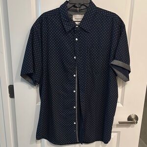 Paper Denim & Cloth Blue White Dot Casual Shirt